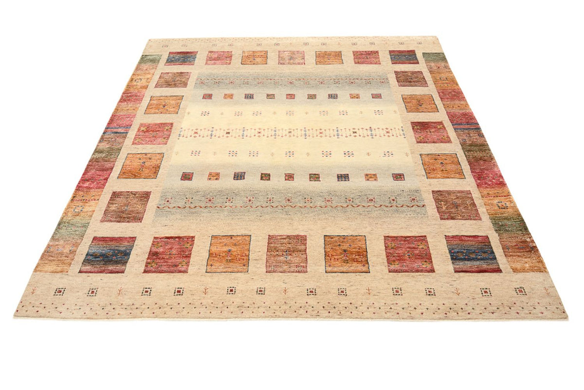 Alfombra Gabbeh - Loribaft Indus cuadrado  - 204 x 202 cm - beige claro