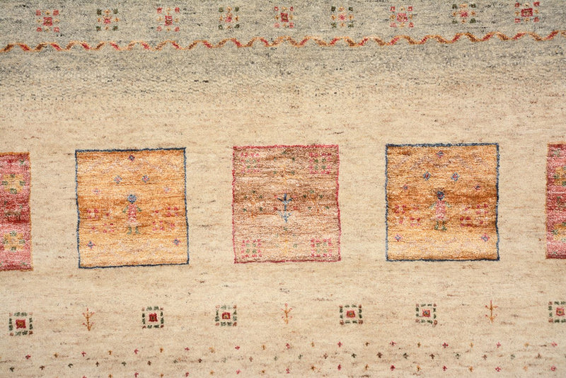 Alfombra Gabbeh - Loribaft Indus cuadrado  - 204 x 202 cm - beige claro