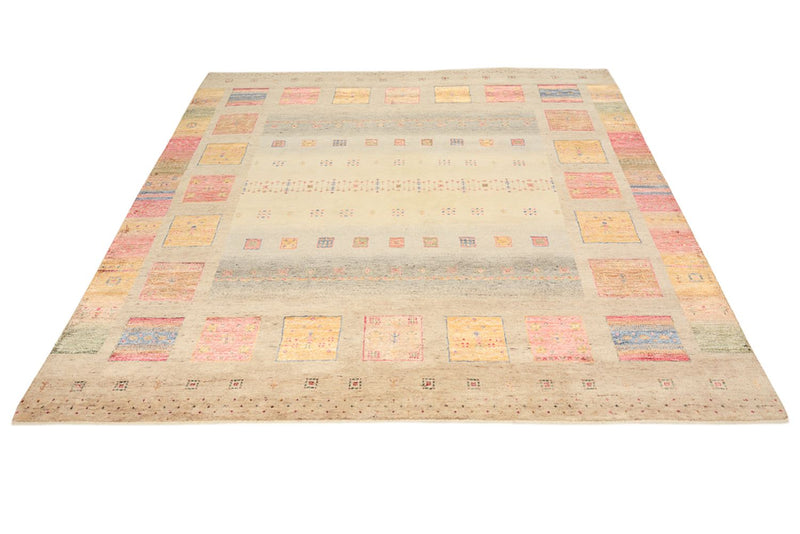 Alfombra Gabbeh - Loribaft Indus cuadrado  - 204 x 202 cm - beige claro