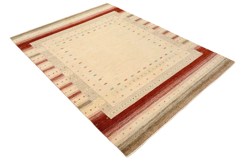Alfombra Gabbeh - Loribaft Indus - 206 x 156 cm - beige claro
