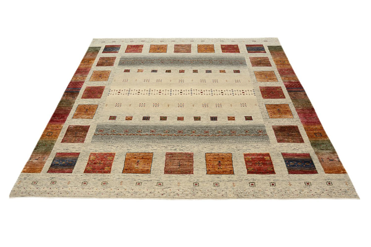 Alfombra Gabbeh - Loribaft Indus cuadrado  - 201 x 196 cm - multicolor