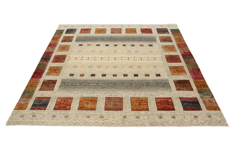 Alfombra Gabbeh - Loribaft Indus cuadrado  - 201 x 196 cm - multicolor