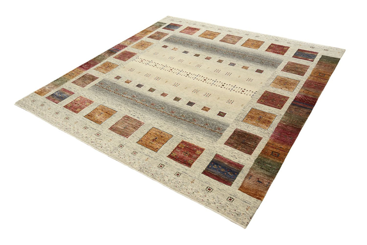 Alfombra Gabbeh - Loribaft Indus cuadrado  - 201 x 196 cm - multicolor