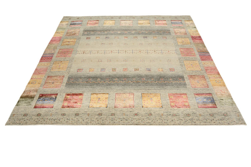 Alfombra Gabbeh - Loribaft Indus cuadrado  - 201 x 196 cm - multicolor