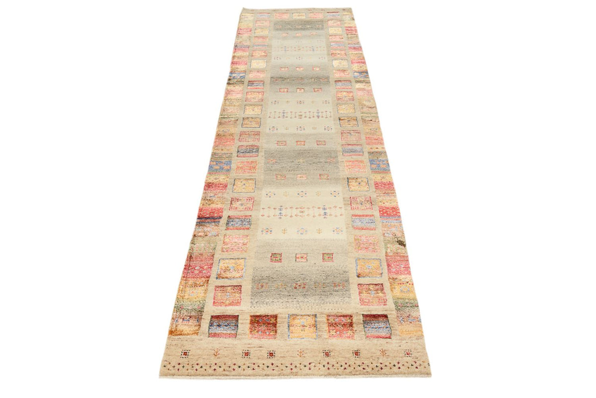 Alfombra de pasillo Alfombra Gabbeh - Loribaft Indus - 298 x 84 cm - multicolor