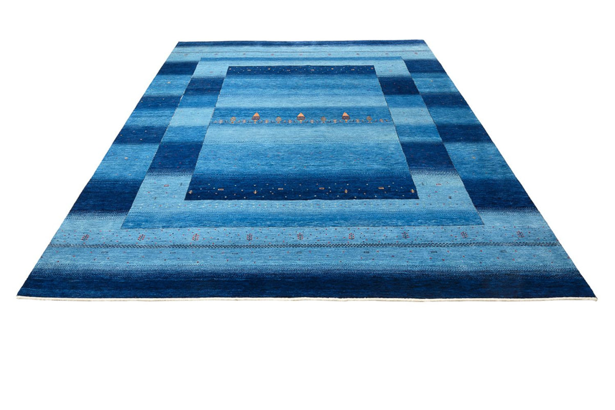 Alfombra Gabbeh - Loribaft Indus - 303 x 241 cm - azul marino