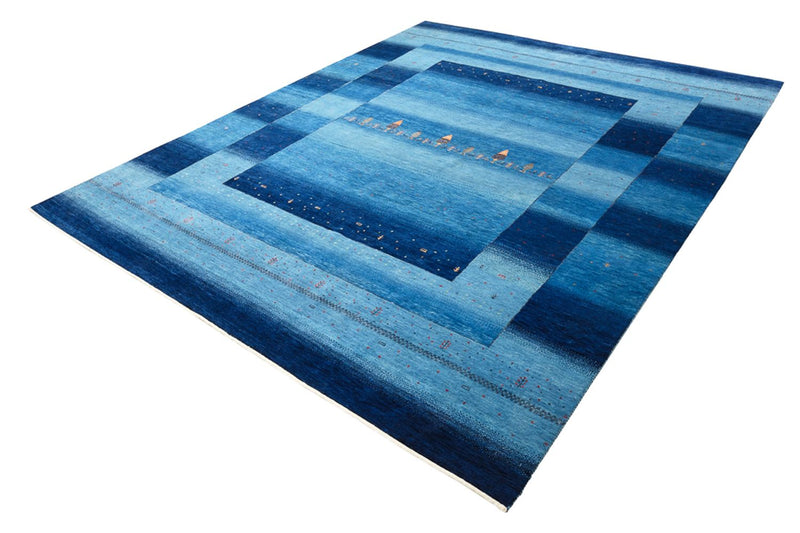 Alfombra Gabbeh - Loribaft Indus - 303 x 241 cm - azul marino