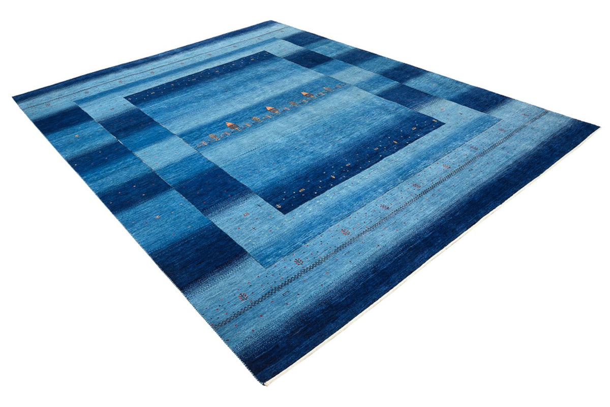 Alfombra Gabbeh - Loribaft Indus - 303 x 241 cm - azul marino