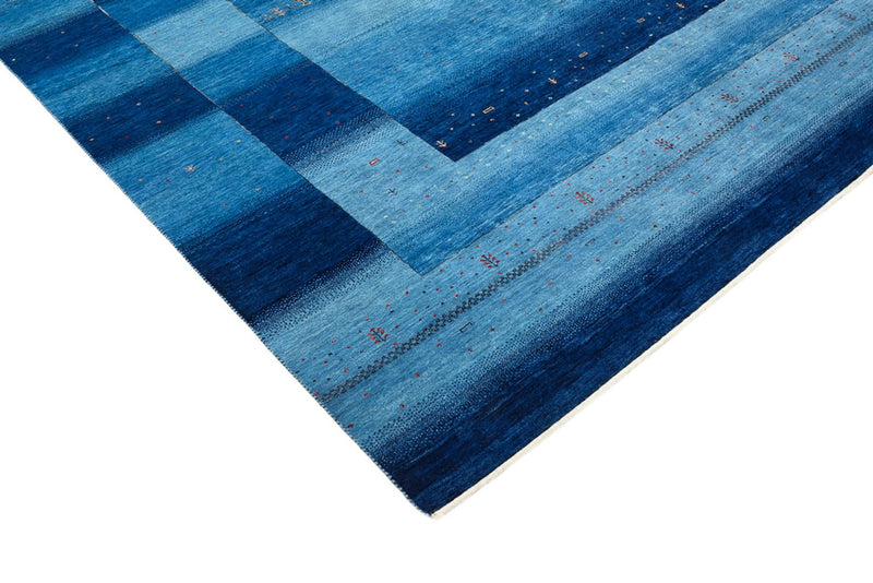 Alfombra Gabbeh - Loribaft Indus - 303 x 241 cm - azul marino