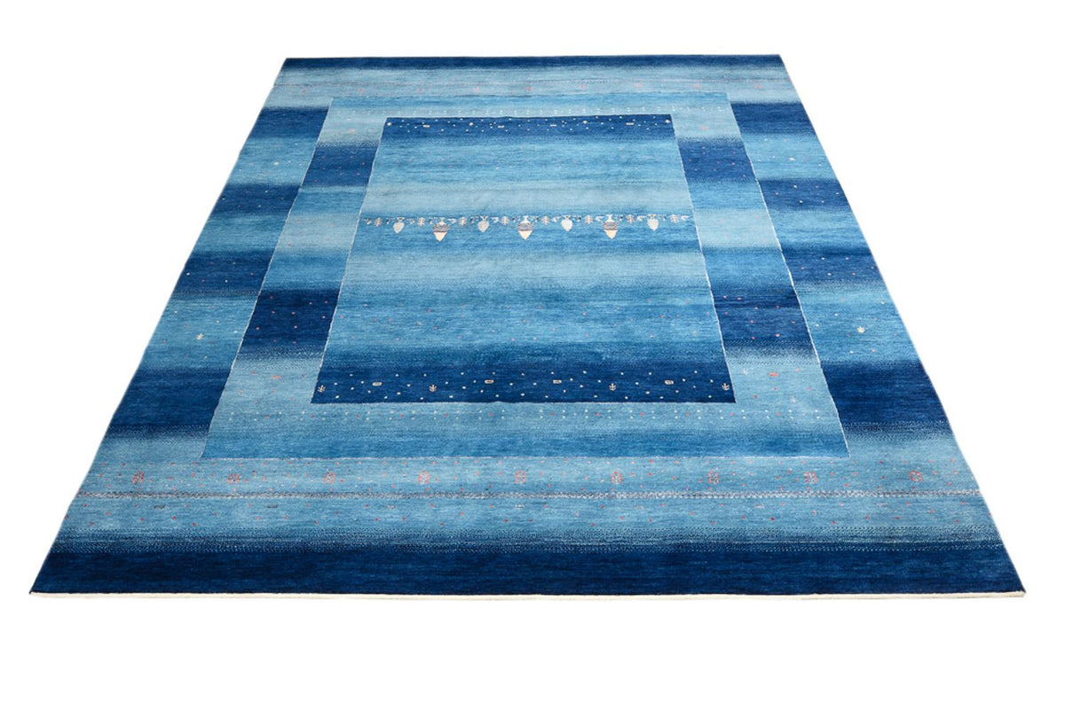 Alfombra Gabbeh - Loribaft Indus - 303 x 241 cm - azul marino