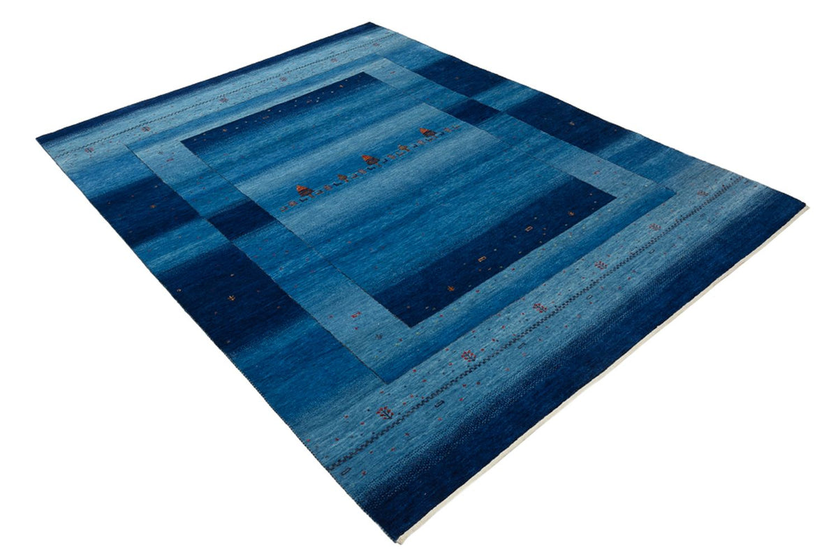 Alfombra Gabbeh - Loribaft Indus - 232 x 177 cm - azul marino