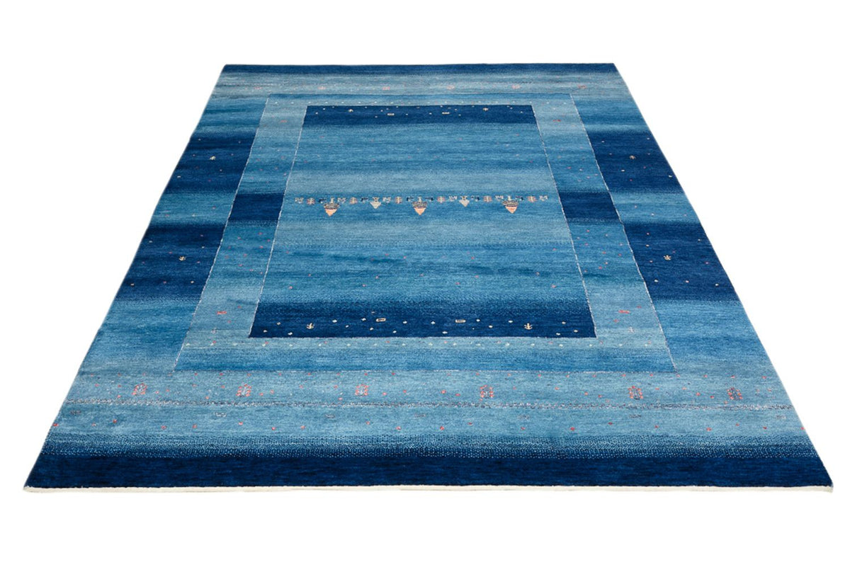 Alfombra Gabbeh - Loribaft Indus - 232 x 177 cm - azul marino