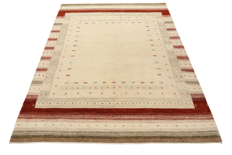 Alfombra Gabbeh - Loribaft Indus - 205 x 152 cm - beige claro