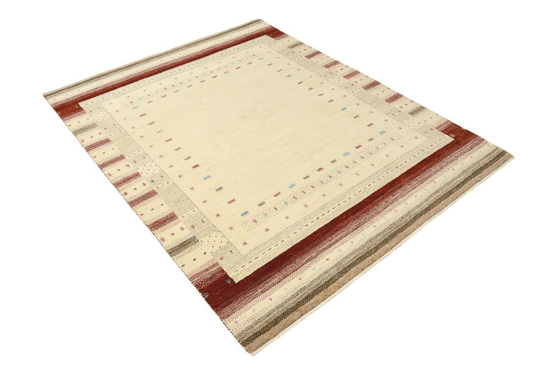 Alfombra Gabbeh - Loribaft Indus - 198 x 156 cm - beige claro