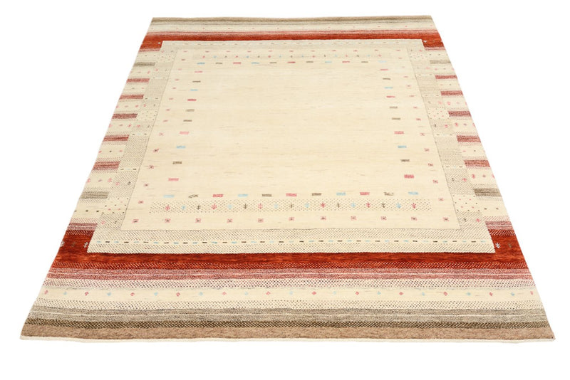 Alfombra Gabbeh - Loribaft Indus - 194 x 154 cm - beige claro