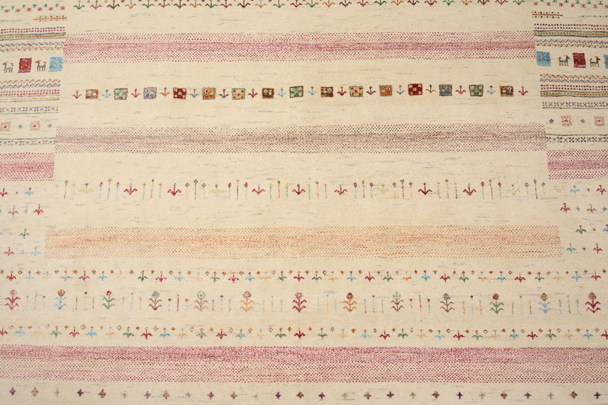Alfombra Gabbeh - Loribaft Indus - 356 x 251 cm - beige claro