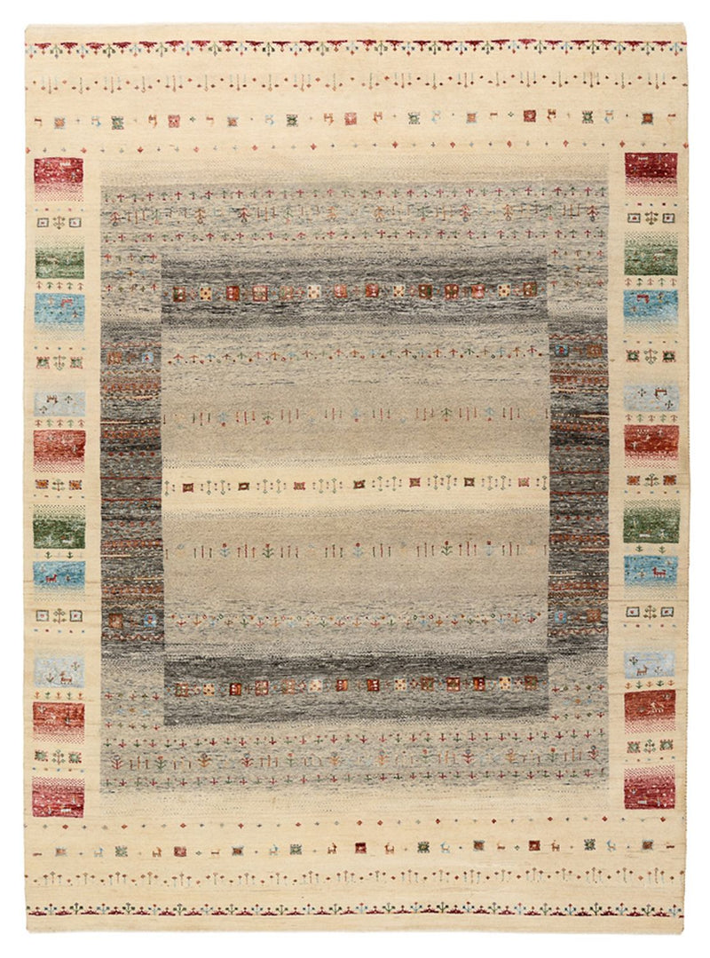 Alfombra Gabbeh - Loribaft Indus - 244 x 177 cm - beige claro