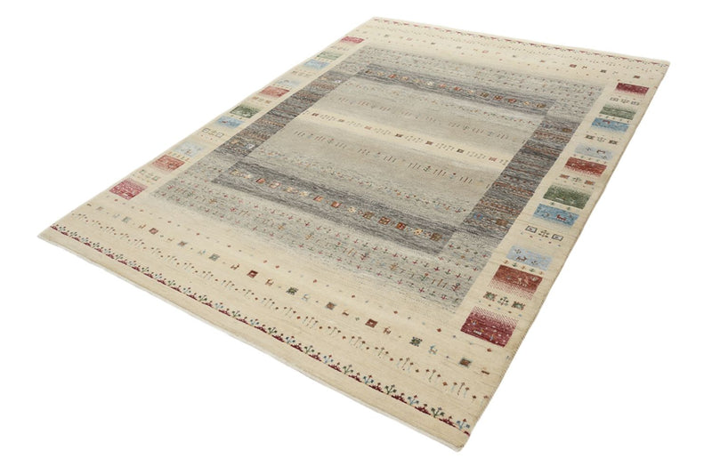 Alfombra Gabbeh - Loribaft Indus - 244 x 177 cm - beige claro