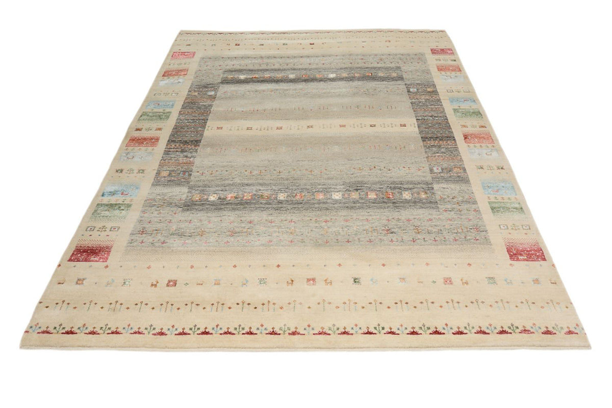 Alfombra Gabbeh - Loribaft Indus - 244 x 177 cm - beige claro
