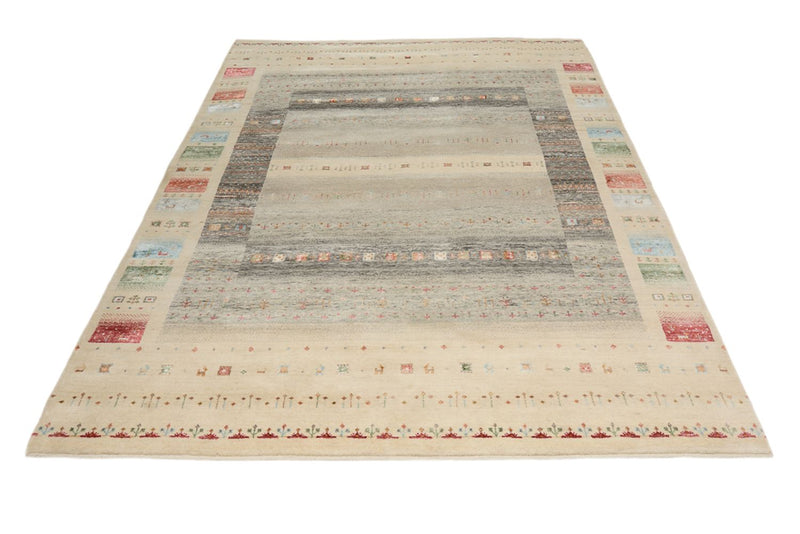 Alfombra Gabbeh - Loribaft Indus - 244 x 177 cm - beige claro