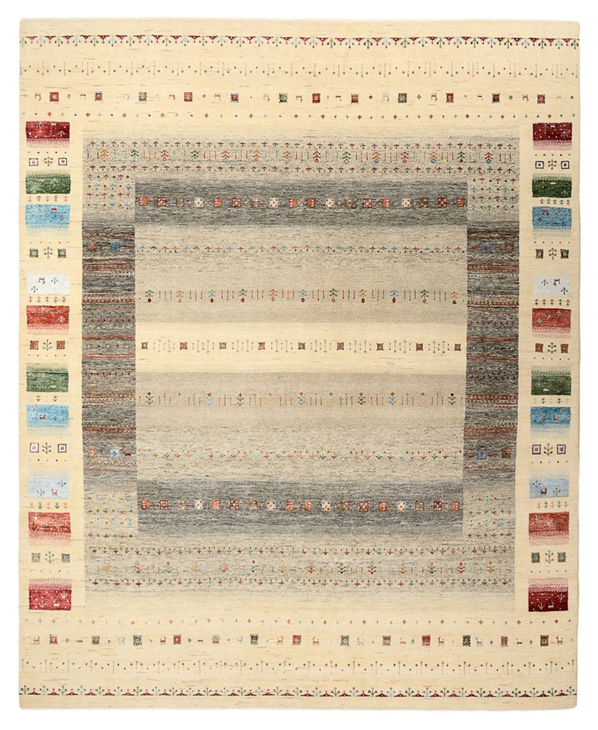 Alfombra Gabbeh - Loribaft Indus - 304 x 251 cm - beige claro