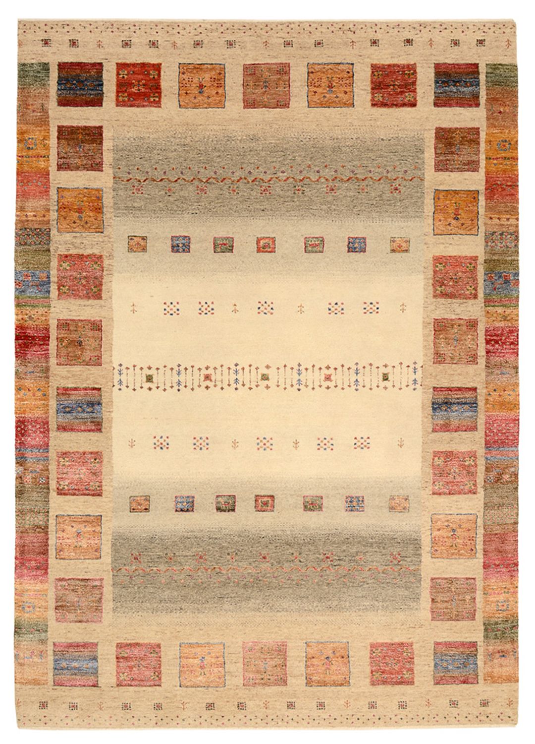 Alfombra Gabbeh - Loribaft Indus - 244 x 175 cm - multicolor