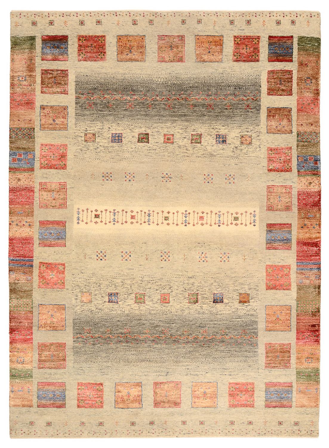 Alfombra Gabbeh - Loribaft Indus - 241 x 176 cm - multicolor