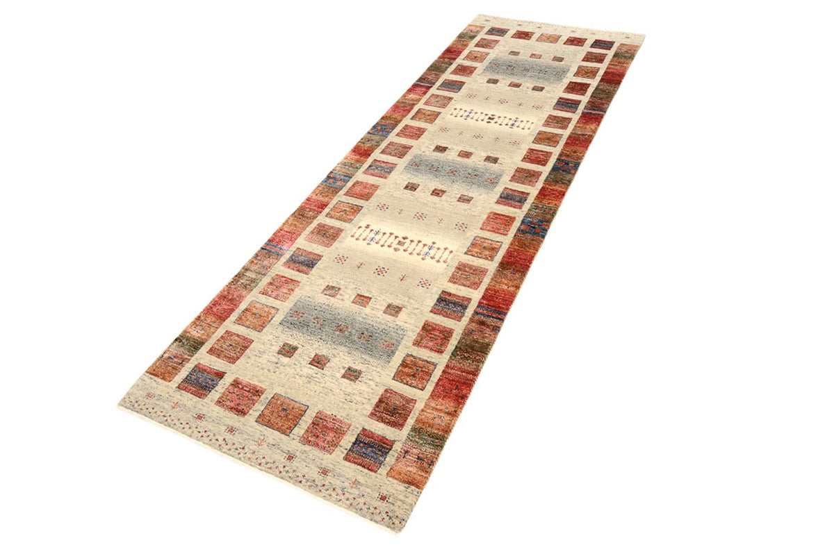 Alfombra de pasillo Alfombra Gabbeh - Loribaft Indus - 247 x 82 cm - multicolor