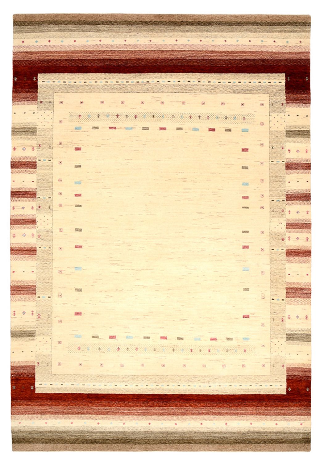 Alfombra Gabbeh - Loribaft Indus - 304 x 205 cm - beige claro
