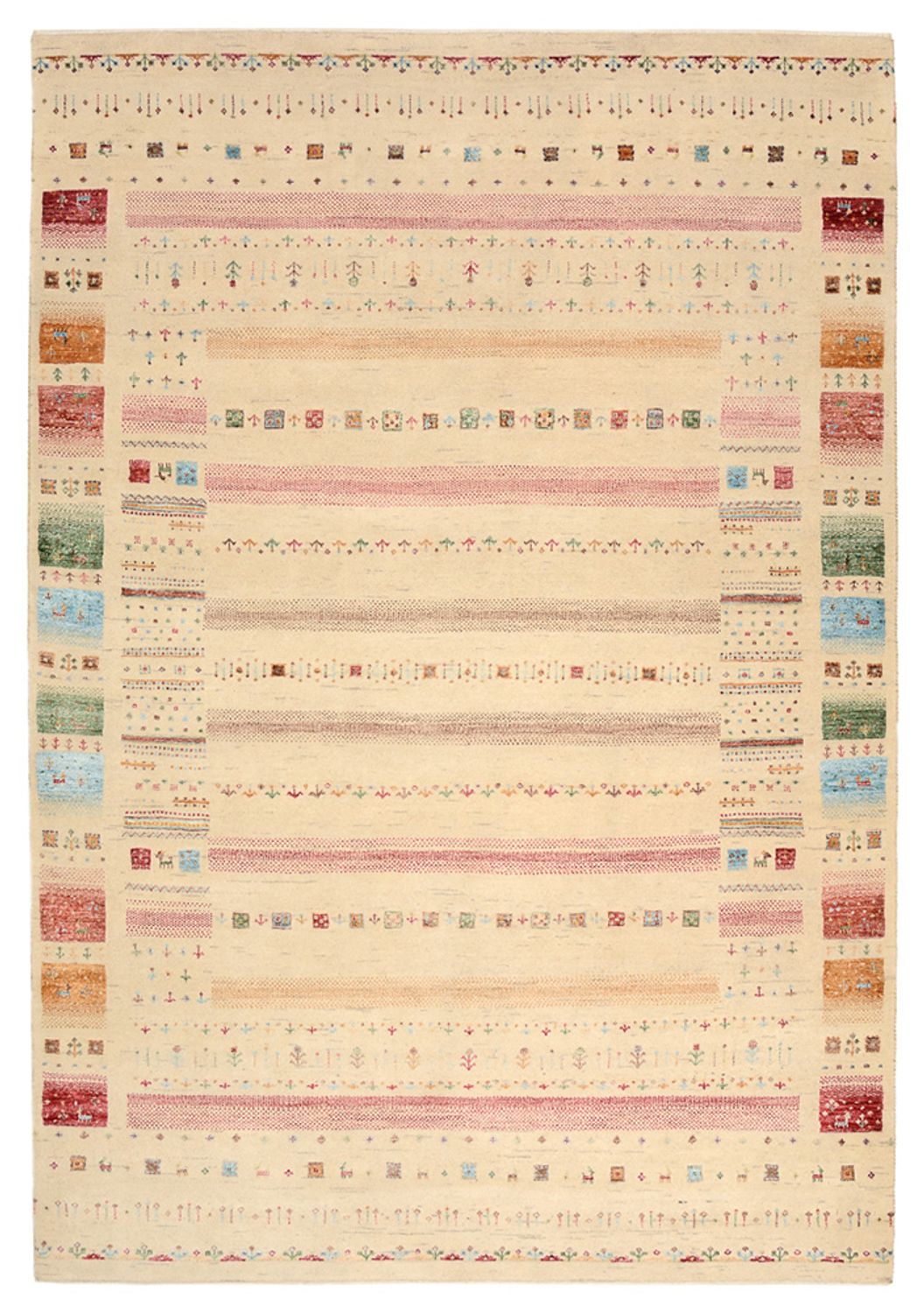 Alfombra Gabbeh - Loribaft Indus - 246 x 171 cm - multicolor