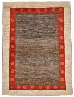 Alfombra Gabbeh - Loribaft Persa - 205 x 150 cm - marrón