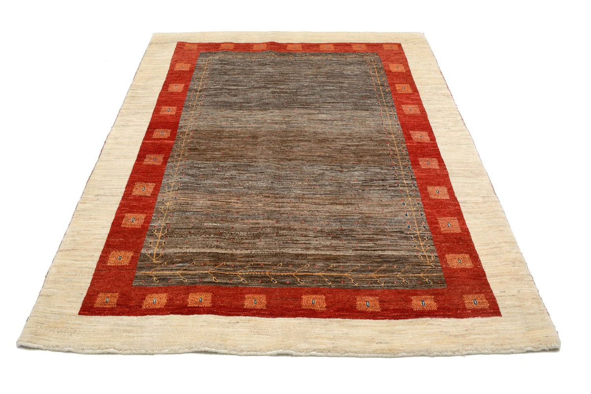 Alfombra Gabbeh - Loribaft Persa - 205 x 150 cm - marrón