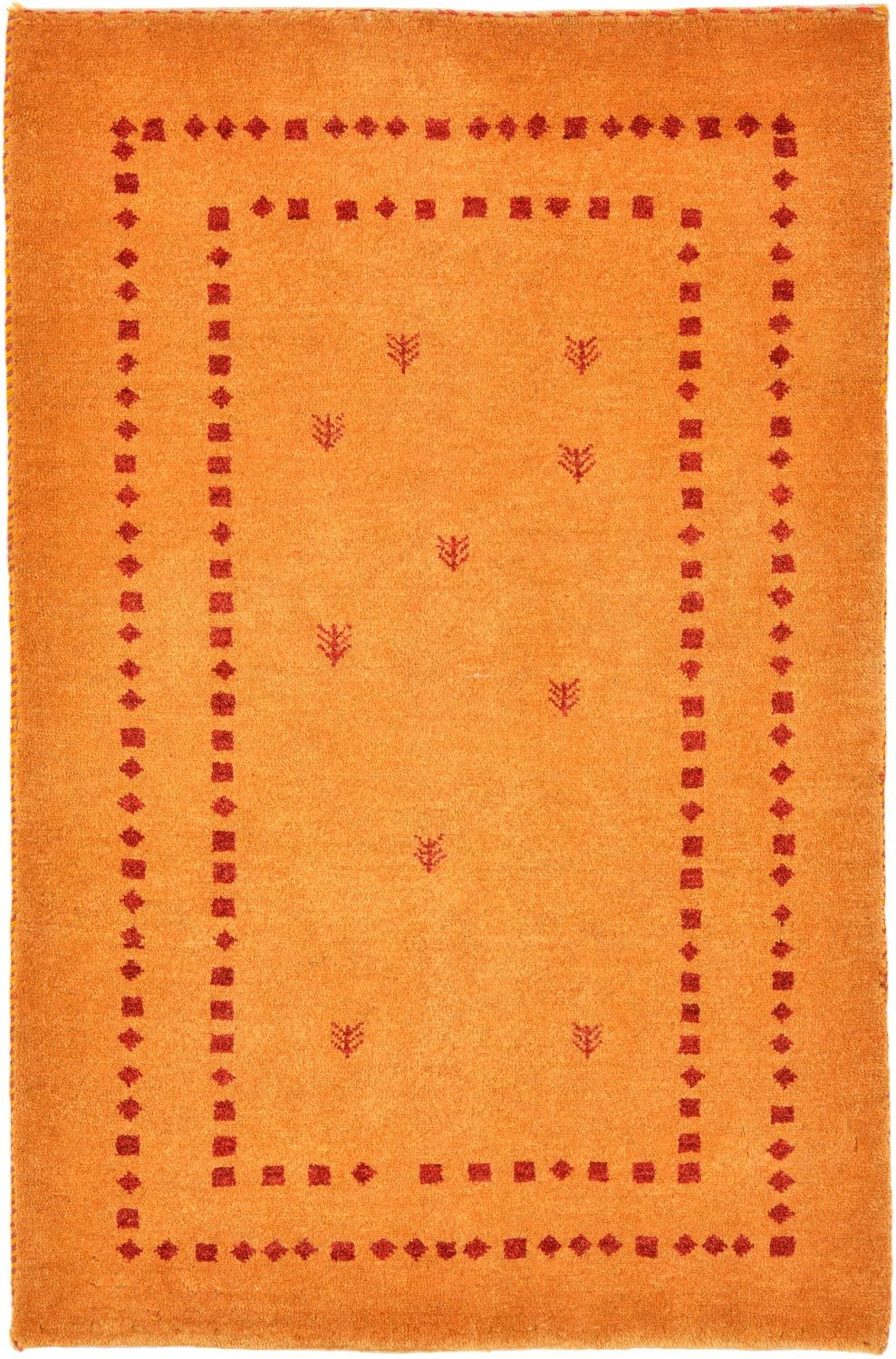 Alfombra Gabbeh - Loribaft Persa - 98 x 62 cm - naranja