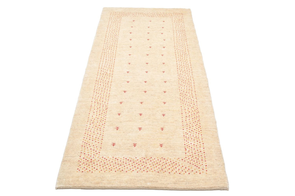 Alfombra de pasillo Alfombra Gabbeh - Loribaft Persa - 197 x 84 cm - natural
