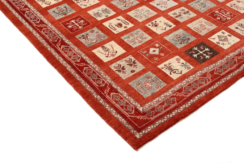 Alfombra Gabbeh - Loribaft Persa - 258 x 173 cm - rojo