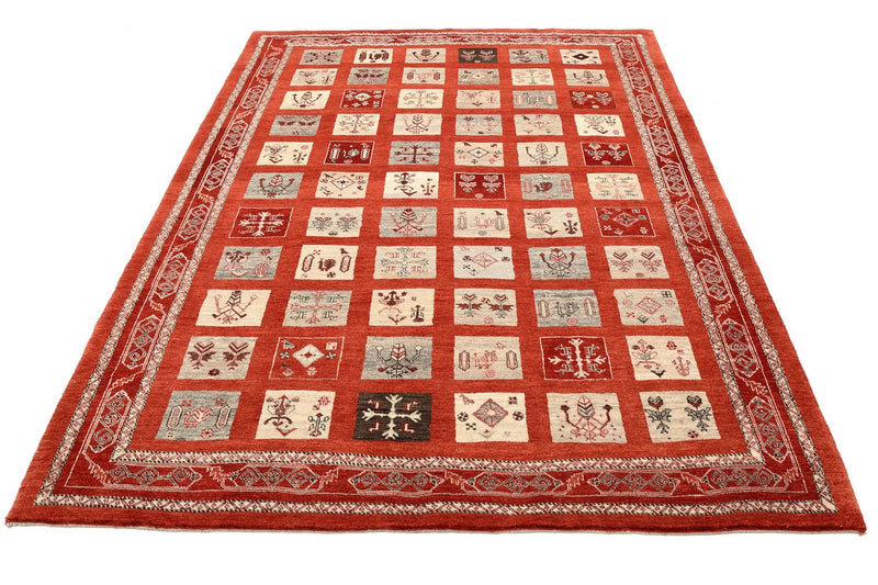 Alfombra Gabbeh - Loribaft Persa - 258 x 173 cm - rojo