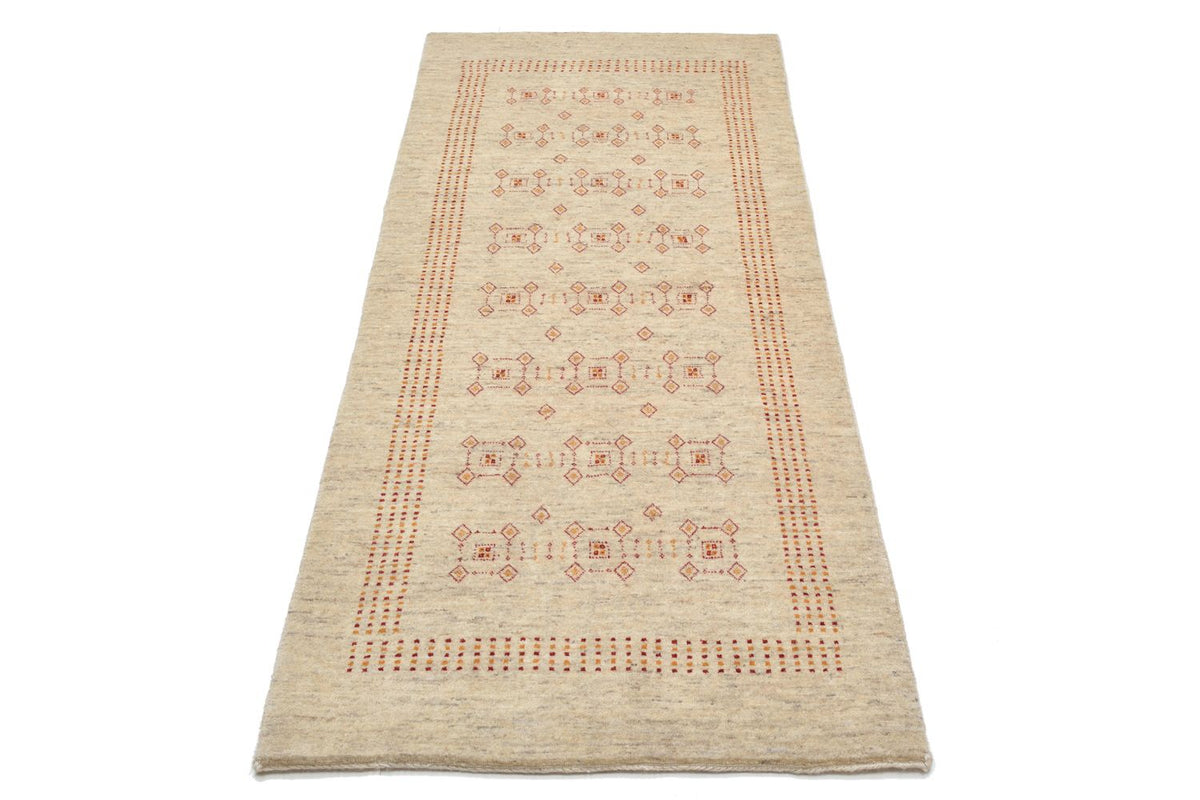 Alfombra de pasillo Alfombra Gabbeh - Loribaft Persa - 195 x 79 cm - beige