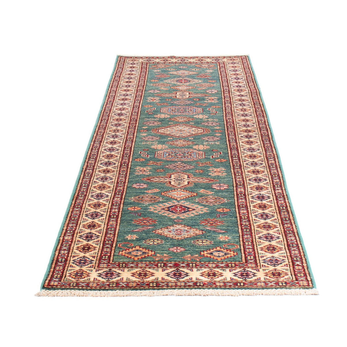 Alfombra de pasillo Alfombra Ziegler - Kazak - 303 x 80 cm - turquesa