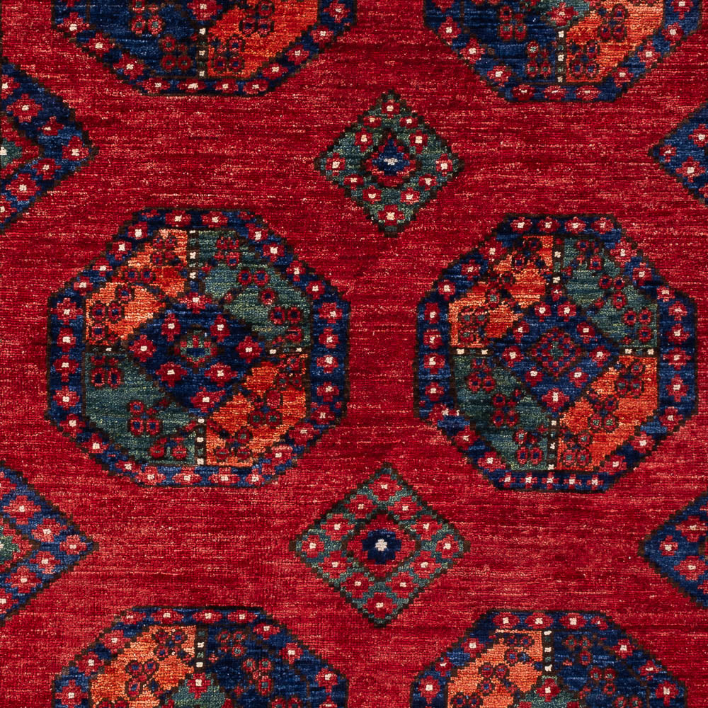Alfombra afgana - Kunduz - 199 x 149 cm - rojo