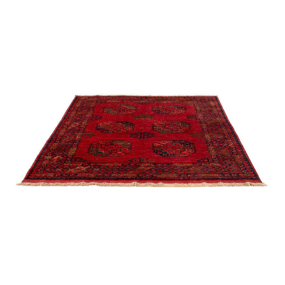 Alfombra afgana - Kunduz - 194 x 156 cm - rojo
