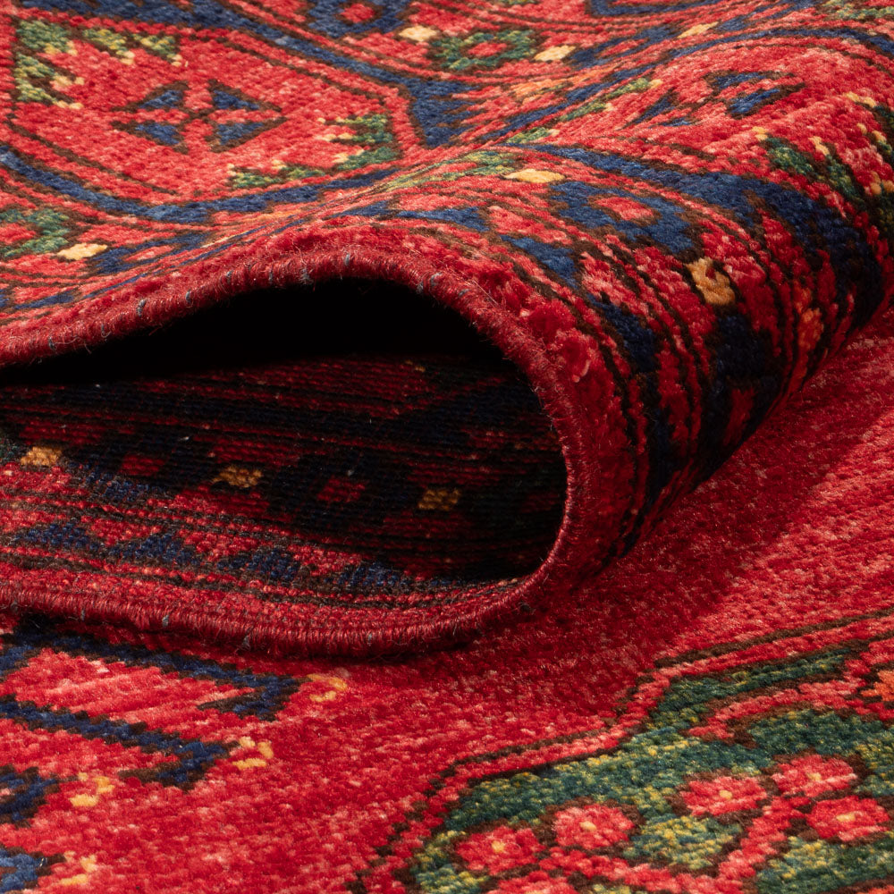 Alfombra afgana - Kunduz - 204 x 151 cm - rojo