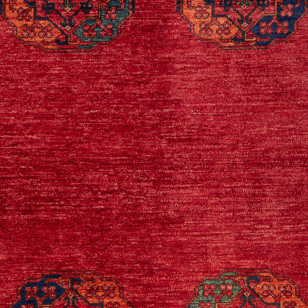 Alfombra afgana - Kunduz - 198 x 155 cm - rojo