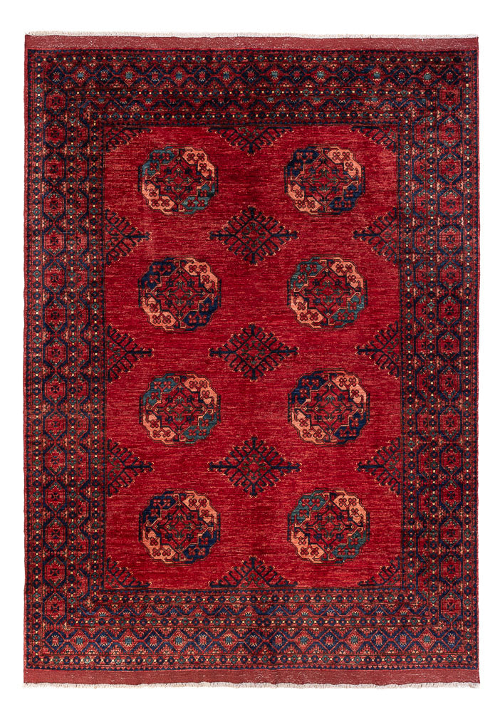 Alfombra afgana - Kunduz - 287 x 215 cm - rojo