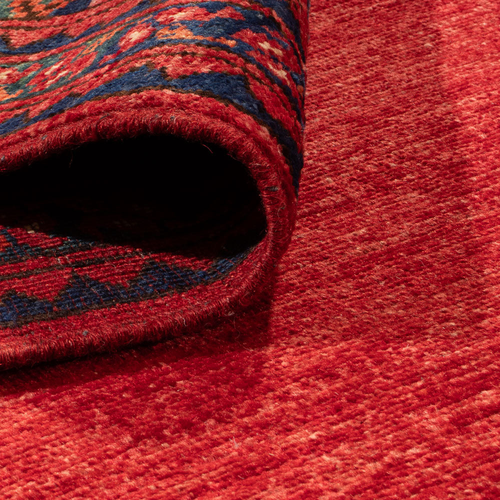 Alfombra afgana - Kunduz - 302 x 203 cm - rojo