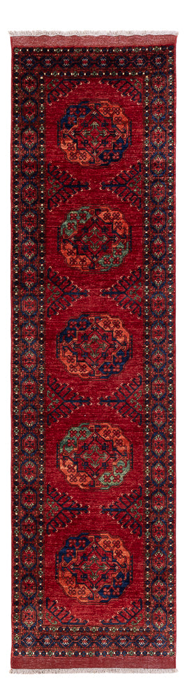 Alfombra de pasillo Alfombra afgana - Kunduz - 305 x 82 cm - rojo