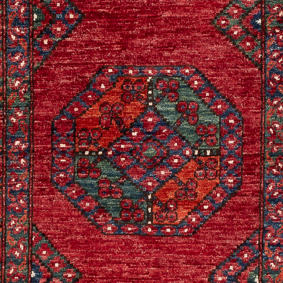 Alfombra de pasillo Alfombra afgana - Kunduz - 291 x 87 cm - rojo