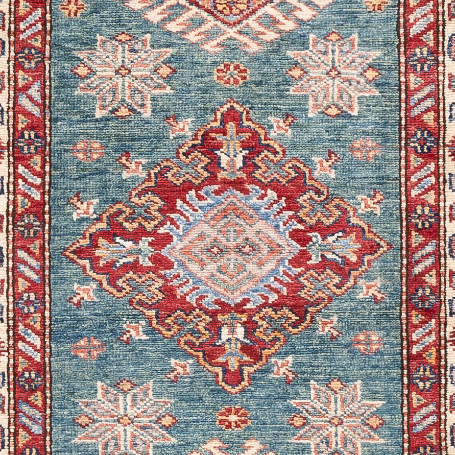 Alfombra de pasillo Alfombra Ziegler - Kazak - 247 x 75 cm - azul oscuro