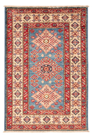 Alfombra Ziegler - Kazak - Real - 92 x 62 cm - azul claro