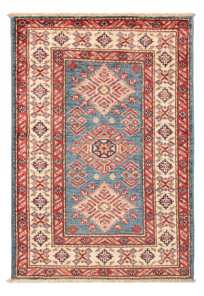 Alfombra Ziegler - Kazak - Real - 93 x 63 cm - azul claro