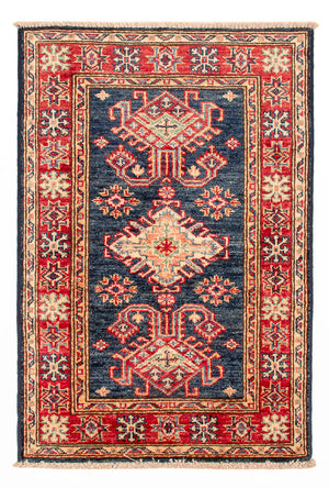 Alfombra Ziegler - Kazak - Real - 92 x 59 cm - azul petróleo